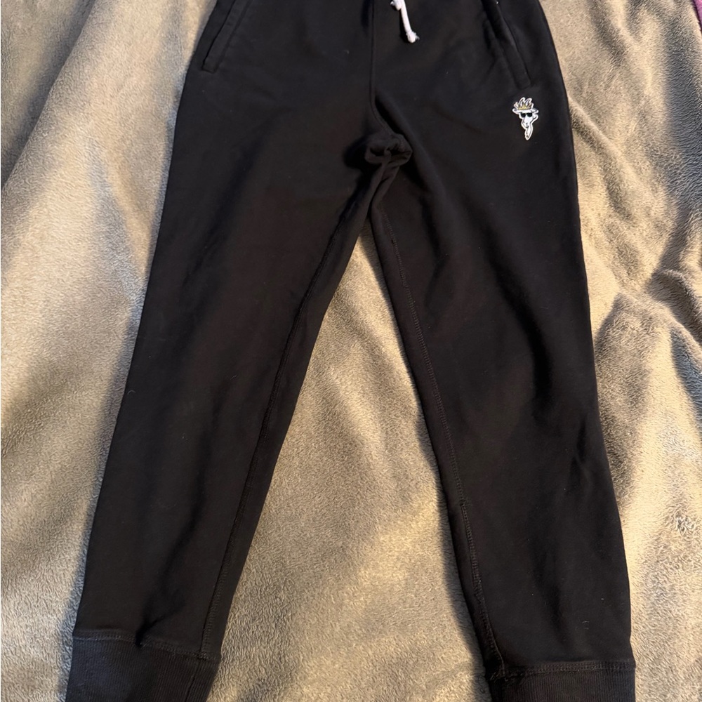 Kids Black Jogger Sweatpants with Logo